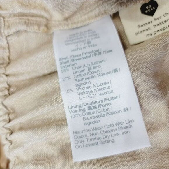 Madewell Linen Blend Ruffle Tie Back Wide Leg Jumpsuit in Seed Khaki Size 10 - Picture 10 of 12